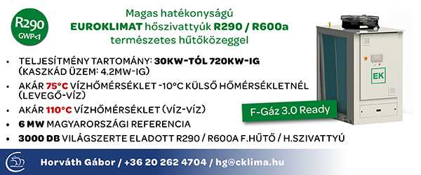 EUROKLIMAT hőszivattyúk R290/R600a természetes hűtőközeggel