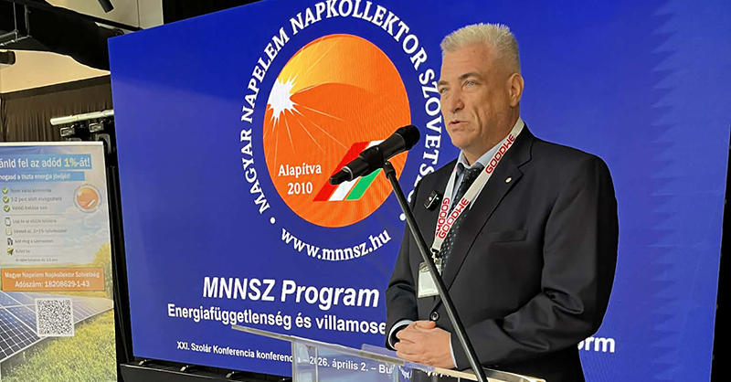 Kiss Ernő a Magyar Napelem Napkollektor Szövetség (MNNSZ) elnöke előadást tart a XXI. Szolár Konferencián.